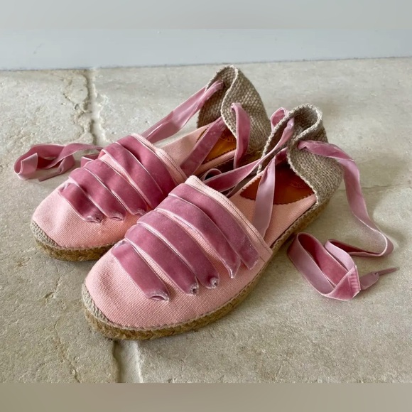 Penelope Chilvers Shoes - Penelope Chilvers Pink Cloth Espadrilles